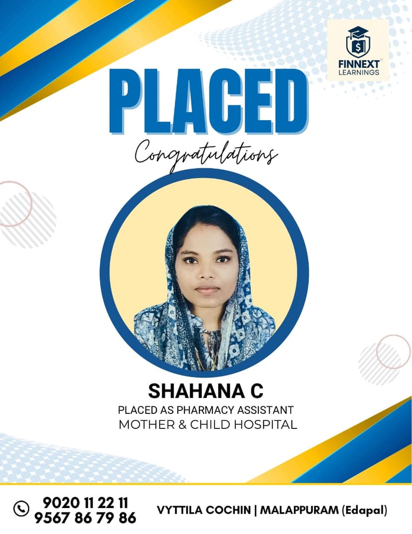 Shahana C - Pharmacy Assistant at Mother & Child Hospital